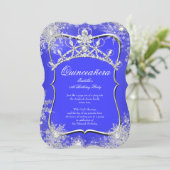 15. Winter Wonderland Royal Blue Einladung (Stehend Vorderseite)