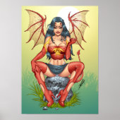 15"x21" Devil Button-up Girl Poster von Al Rio (Vorne)