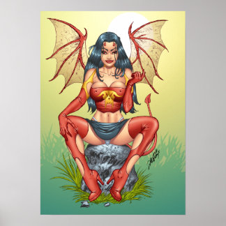 15"x21" Devil Button-up Girl Poster von Al Rio