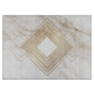 15" x 11" Elegantes Marmor-Glas-Schneidbrett Schneidebrett