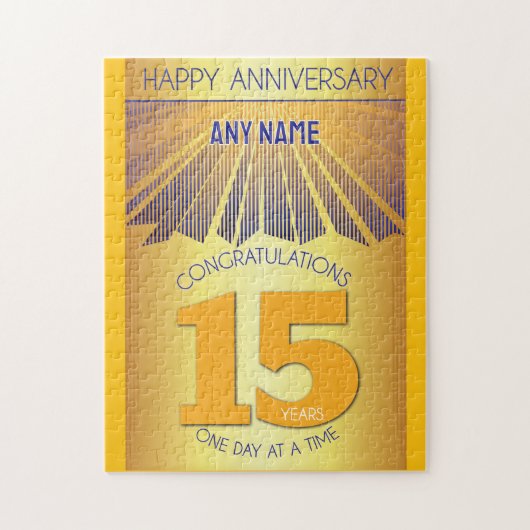15 Year | AA 12 Step Anniversary Personalized Puzzle (Vertikal)