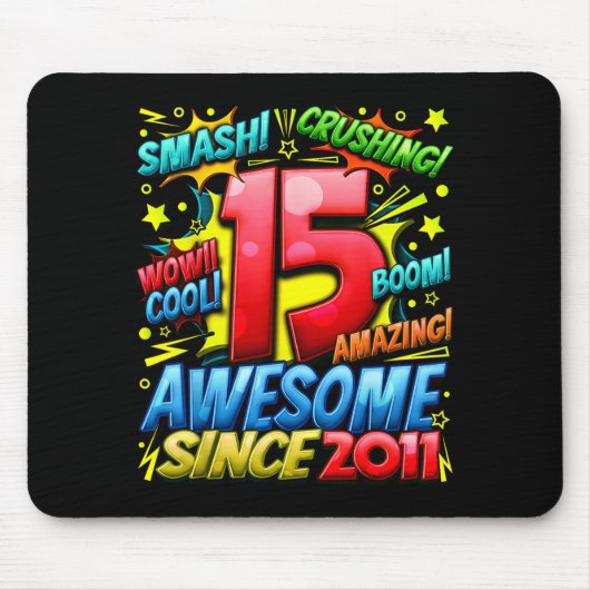 15 Year Old For Boys 15th Birthday Boy 15 Year Old Mousepad (Vorne)