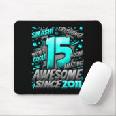 15 Year Old For Boys 15th Birthday Boy 15 Year Old Mousepad (Mit Mouse)