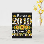 15 Year Old November 2010 Sunflower 15th Birthday  Karte (Gelbe Blume)