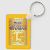 15 Year Sober Anniversary | Golden Ray 12 Step Schlüsselanhänger (Rückseite)
