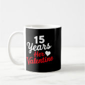 15 Years Her Valentine _ Anniversary Couples Valen Kaffeetasse (Links)