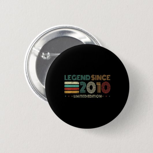 15 Years Old Legend Since 2010 15th Birthday Button (Vorne & Hinten)