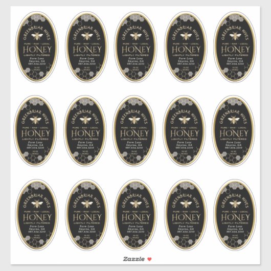 15 Zoll geschnitten 4 Zoll x 2,25" Oval Honeycomb  Aufkleber (Blatt)