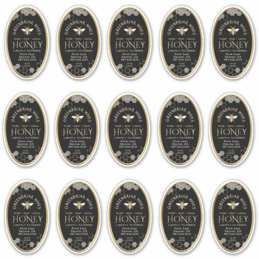 15 Zoll geschnitten 4 Zoll x 2,25" Oval Honeycomb  Aufkleber (Vorderseite)