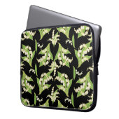 15-Zoll-Laptop-Sieb: Lilies of the Valley, Black Laptopschutzhülle (Vorderseite Links)