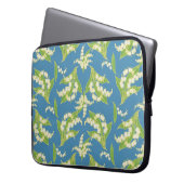 15-Zoll-Laptop-Sieb: Lilies of the Valley, blau Laptopschutzhülle (Vorderseite Links)