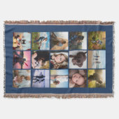 15er Quadrat-Fotocollage-Andenken Blau Decke (Vorderseite)