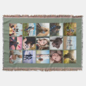 15er Quadrat-Fotocollage-Andenken Sage Decke (Vorderseite)