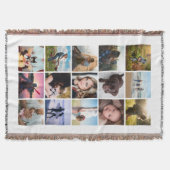 15er Quadrat-Fotocollage-Andenken Weiß Decke (Vorderseite)