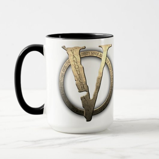 15oz CUSTOM "V" w/Name Kaffee Tasse (Links)