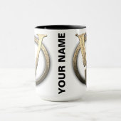 15oz CUSTOM "V" w/Name Kaffee Tasse (Zentrum)