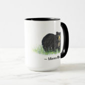 15oz Mama Bear Black Bar Tasse Schwarzer Griff (VorderseiteRechts)