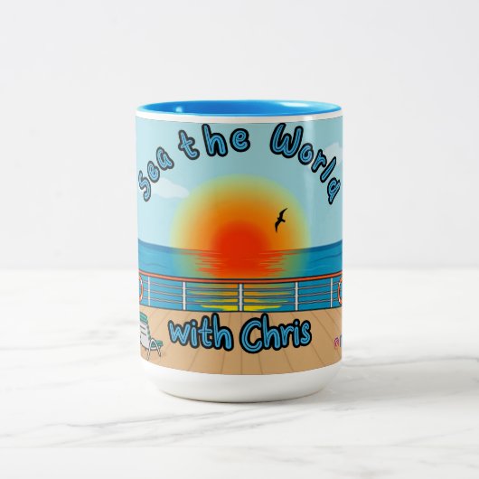 15oz Sea the World mit Chris Coffee Tasse Blue 2 (Mittel)