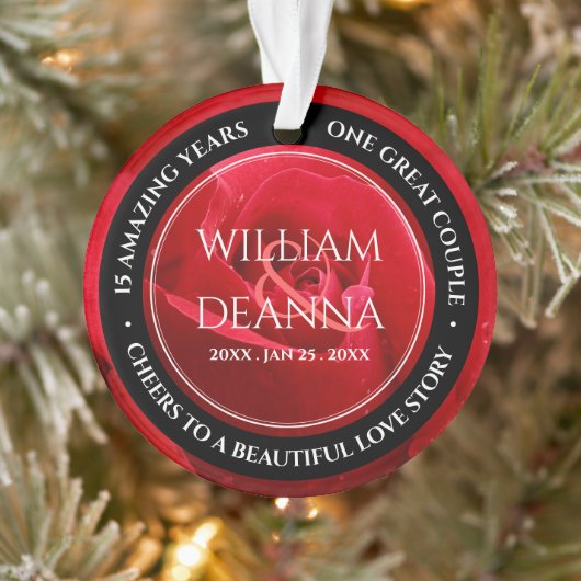 15th 26th 36th Rose Wedding Anniversary Or Ornament (Baum)