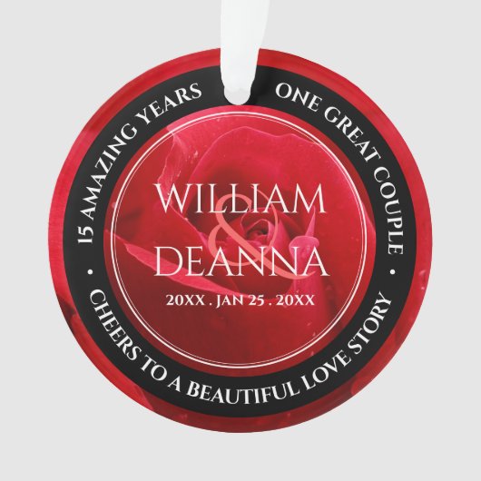 15th 26th 36th Rose Wedding Anniversary Or Ornament (Vorderseite)