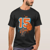 15th Birthday Boy Sketll Player Sketll 15 Years Ol T-Shirt (Vorderseite)