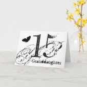 15th birthday for a granddaughter, Butterfly. Karte (Gelbe Blume)