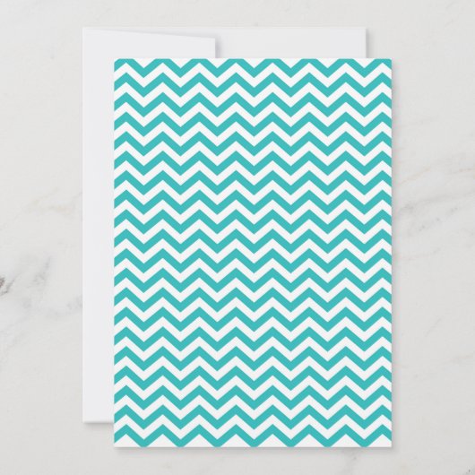 15th Birthday Invitation Teal Chevron Einladung (Rückseite)