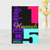 15th Birthday Personalized POP Greeting Card Karte (Gelbe Blume)