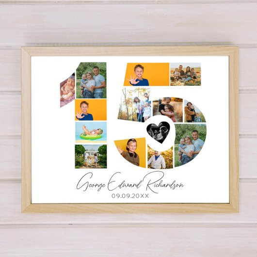 15th Birthday Photo Collage Poster Keepsake