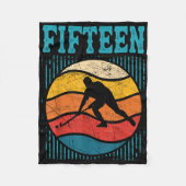 15th Birthday Retro Field Hockey 15 Years Old Boy  Fleecedecke (Vorderseite)