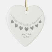 15th Crystal Wedding anniversary heart ornament (Rechts)