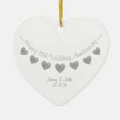 15th Crystal Wedding anniversary heart ornament (Vorne)