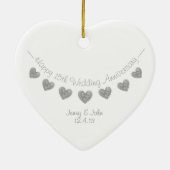 15th Crystal Wedding anniversary heart ornament (Hinten)