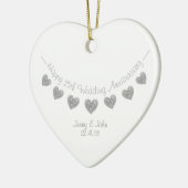 15th Crystal Wedding anniversary heart ornament (Links)