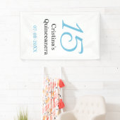 15th quinceanera birthday blue black bold letter n banner (Insitu)