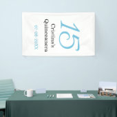 15th quinceanera birthday blue black bold letter n banner (Messeveranstaltung)