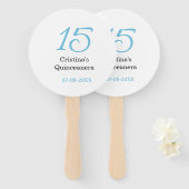 15th quinceanera birthday blue black bold letter n fächer (Vorne und Hinten)