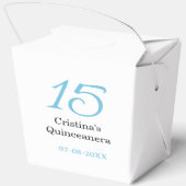 15th quinceanera birthday blue black bold letter n geschenkschachtel (Rückseite)