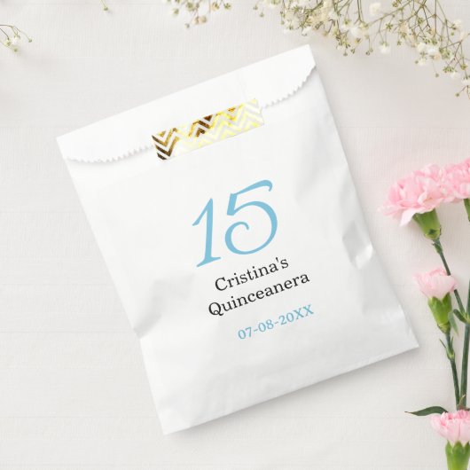 15th quinceanera birthday blue black bold letter n geschenktütchen (Versiegelt)