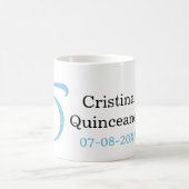 15th quinceanera birthday blue black bold letter n kaffeetasse (Mittel)