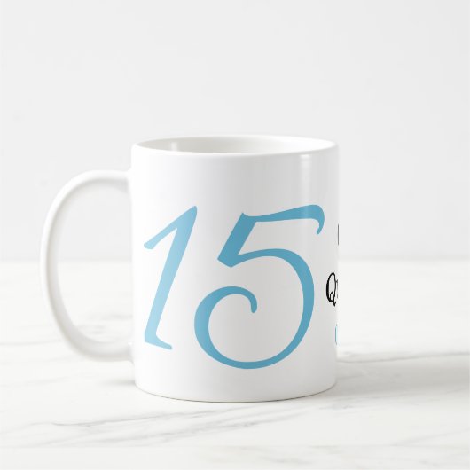 15th quinceanera birthday blue black bold letter n kaffeetasse (Links)