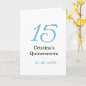 15th quinceanera birthday blue black bold letter n karte (Gelbe Blume)