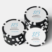 15th quinceanera birthday blue black bold letter n pokerchips (Stapel)