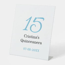 15th quinceanera birthday blue black bold letter n sockelschild
