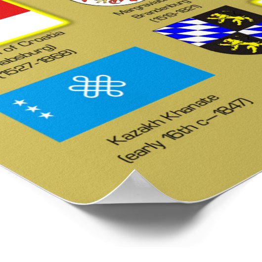 1600 AD Flaggen der Welt Poster (Ecke)