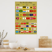 1600 AD Flaggen der Welt Poster (Küche)