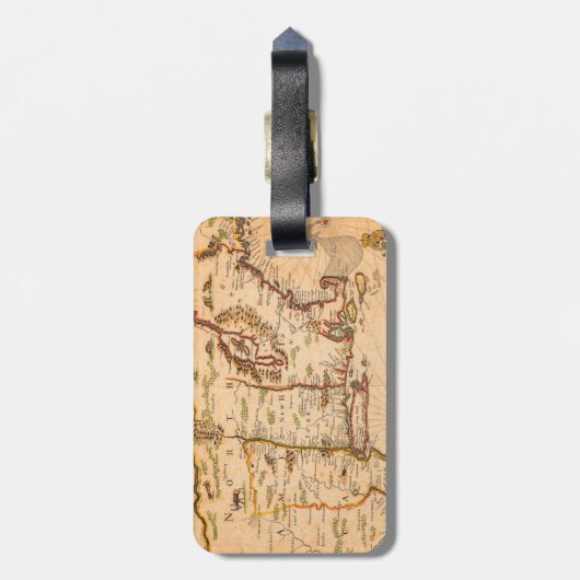 1600 New England Map of Native American Tribes Gepäckanhänger (Rückseite vertikal)