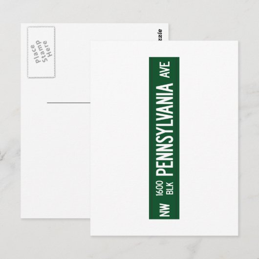1600 Pennsylvania Avenue, Road Sign, DC, USA Postkarte (Vorne/Hinten)