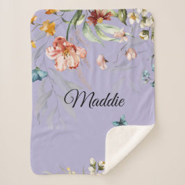 1600er Jahre Wasserfarbe Florals, Baby Girl Stroll Sherpadecke