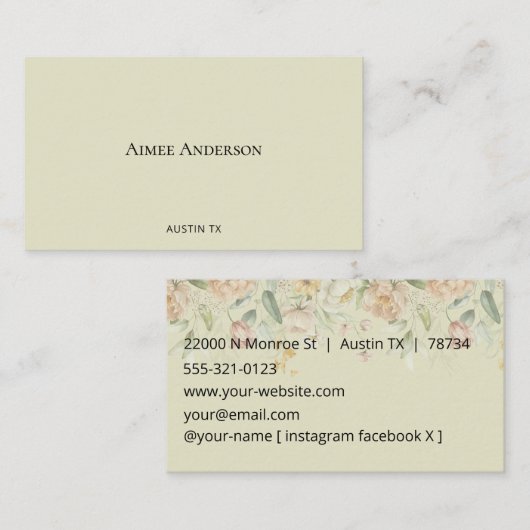 1600s Vintage Dutch Floral Border Visitenkarte (Vorne/Hinten)